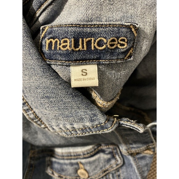 Maurices Denim Jacket Women’s Small Blue Jean Trucker Biker Inside Pockets - Picture 7 of 9